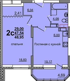 1-комн. 39,84 м2