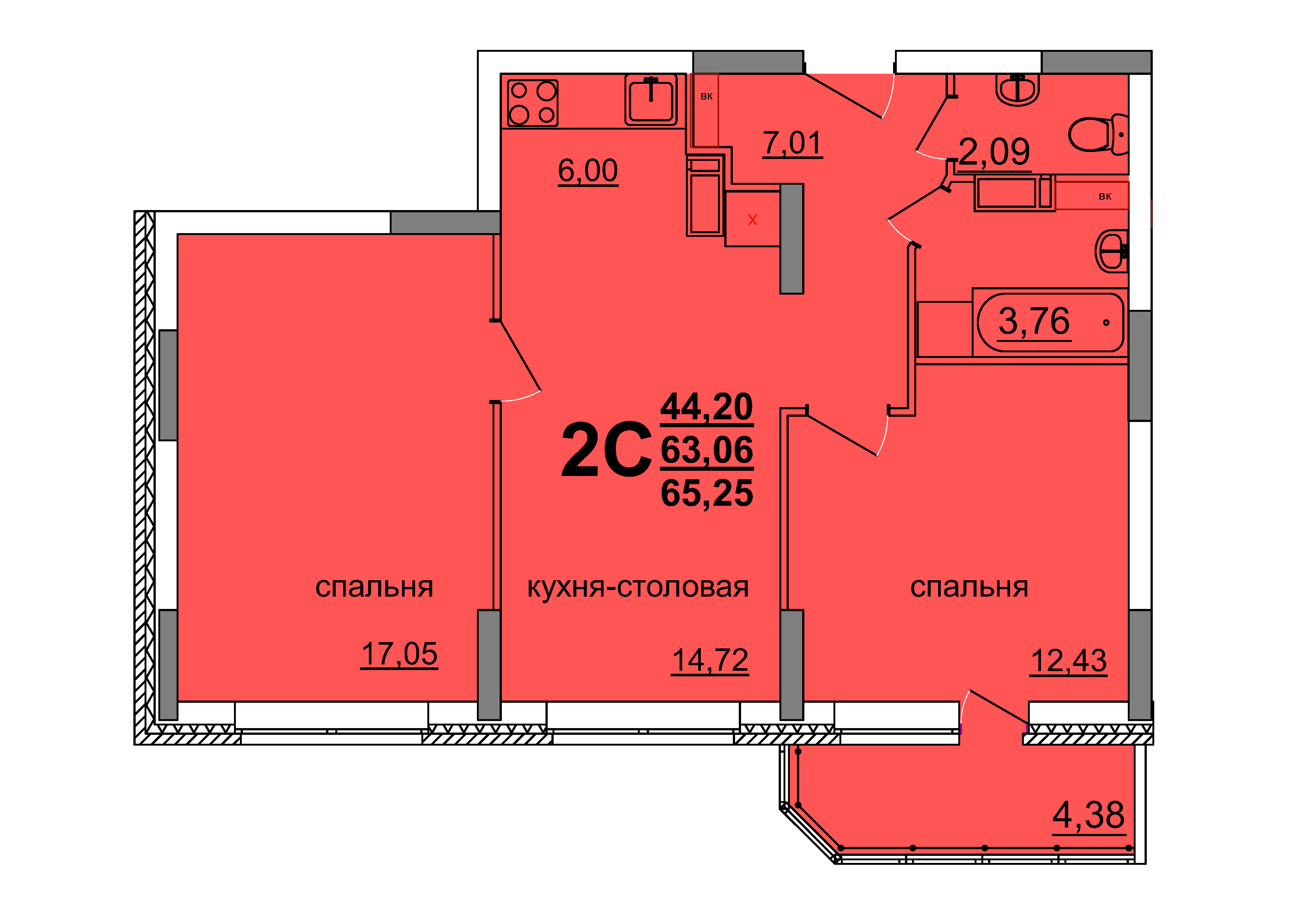 1-комн. 39,84 м2