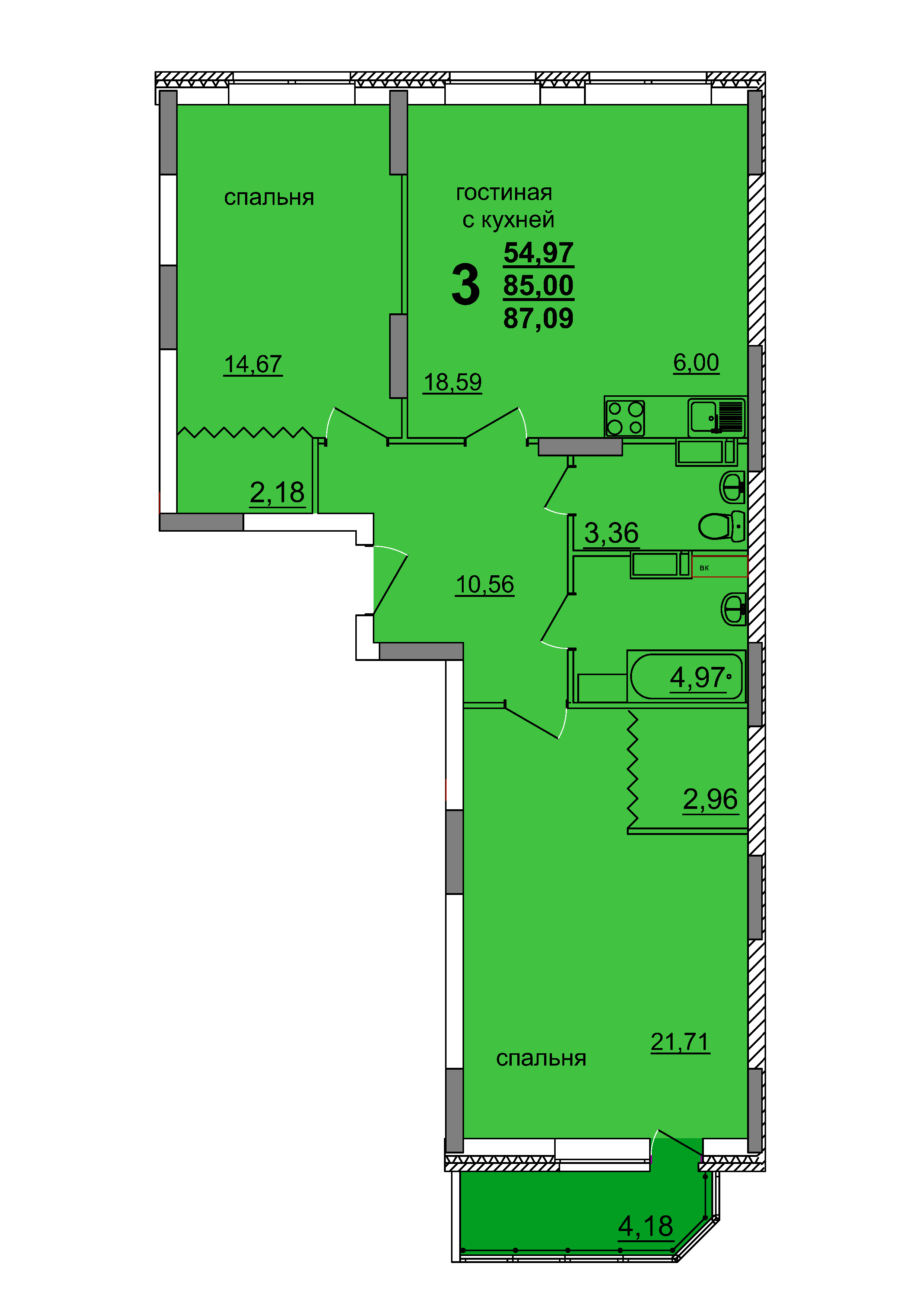 1-комн. 39,84 м2