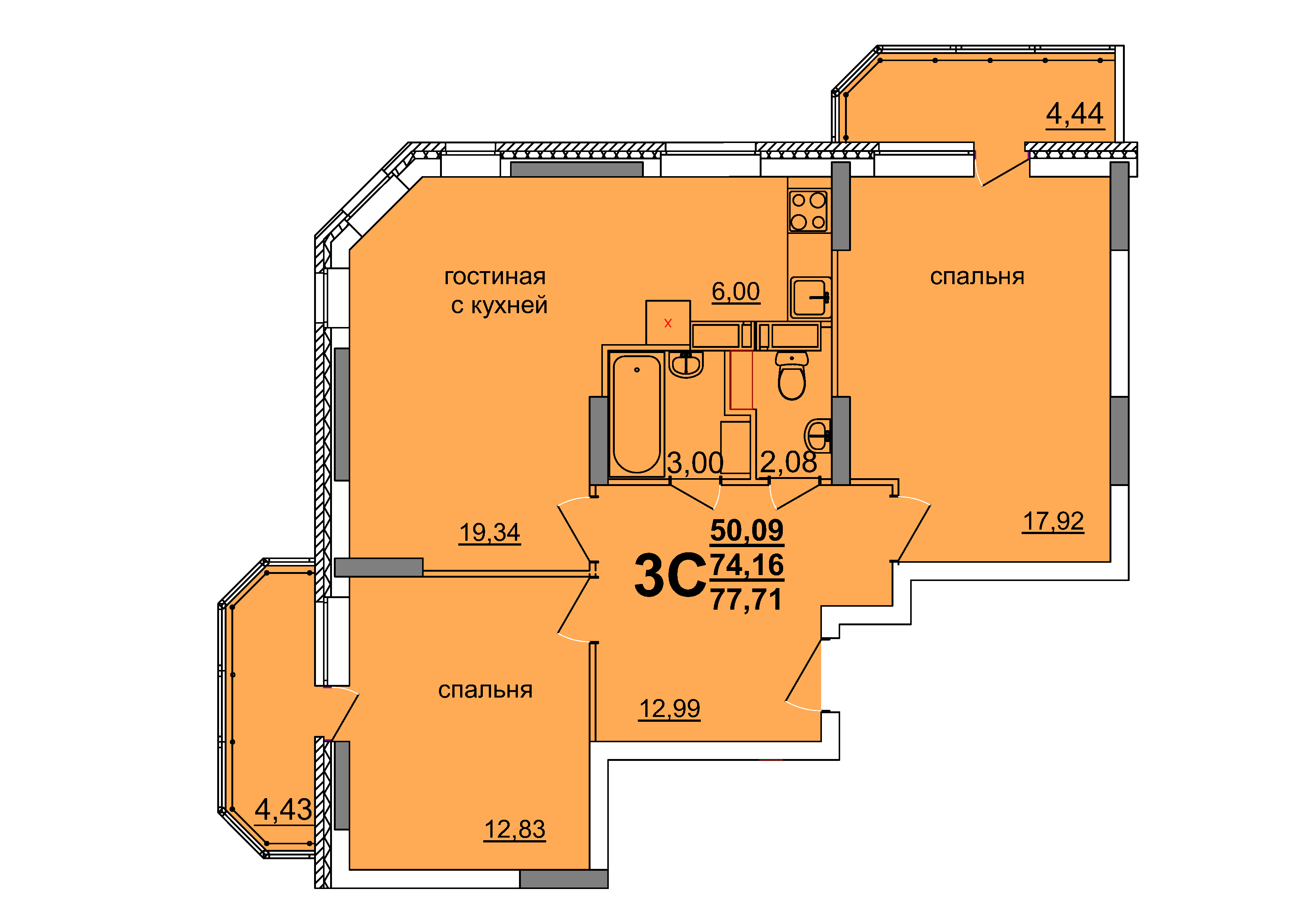 1-комн. 39,84 м2