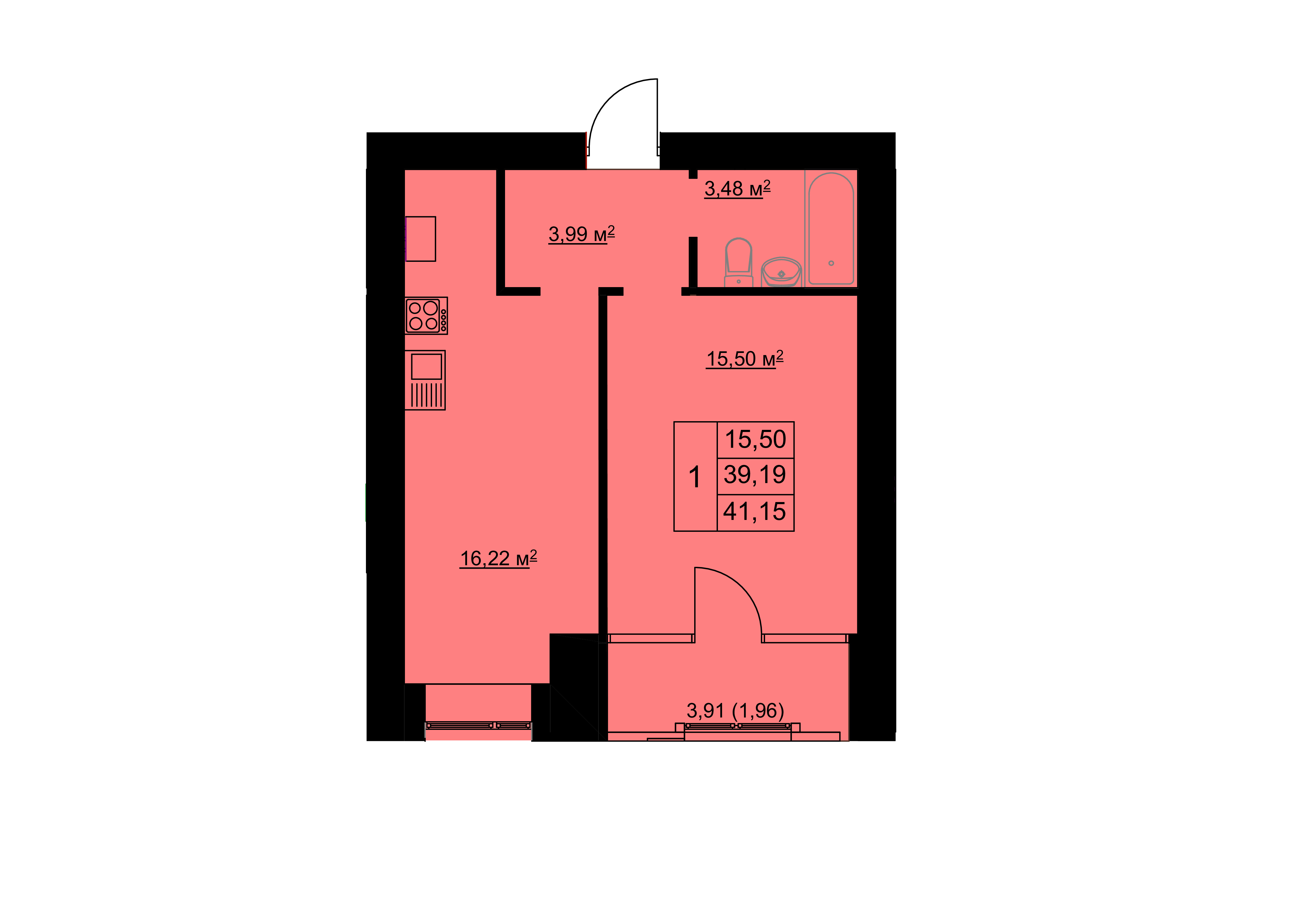 1-комн. 39,84 м2