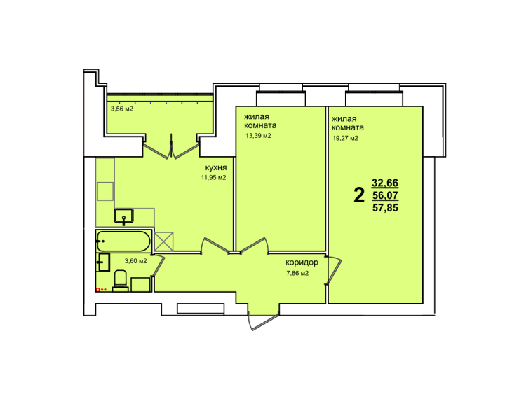 1-комн. 39,84 м2