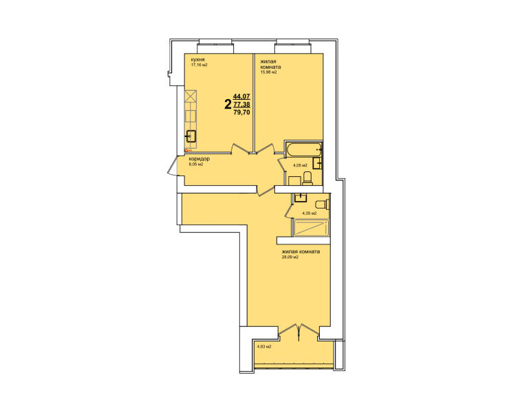 1-комн. 39,84 м2