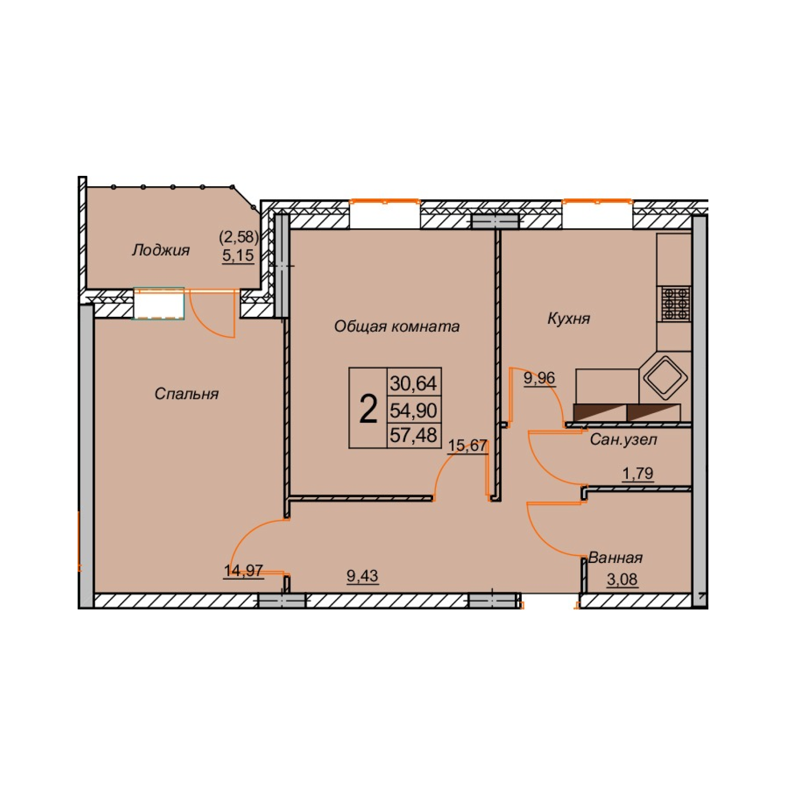 1-комн. 39,84 м2