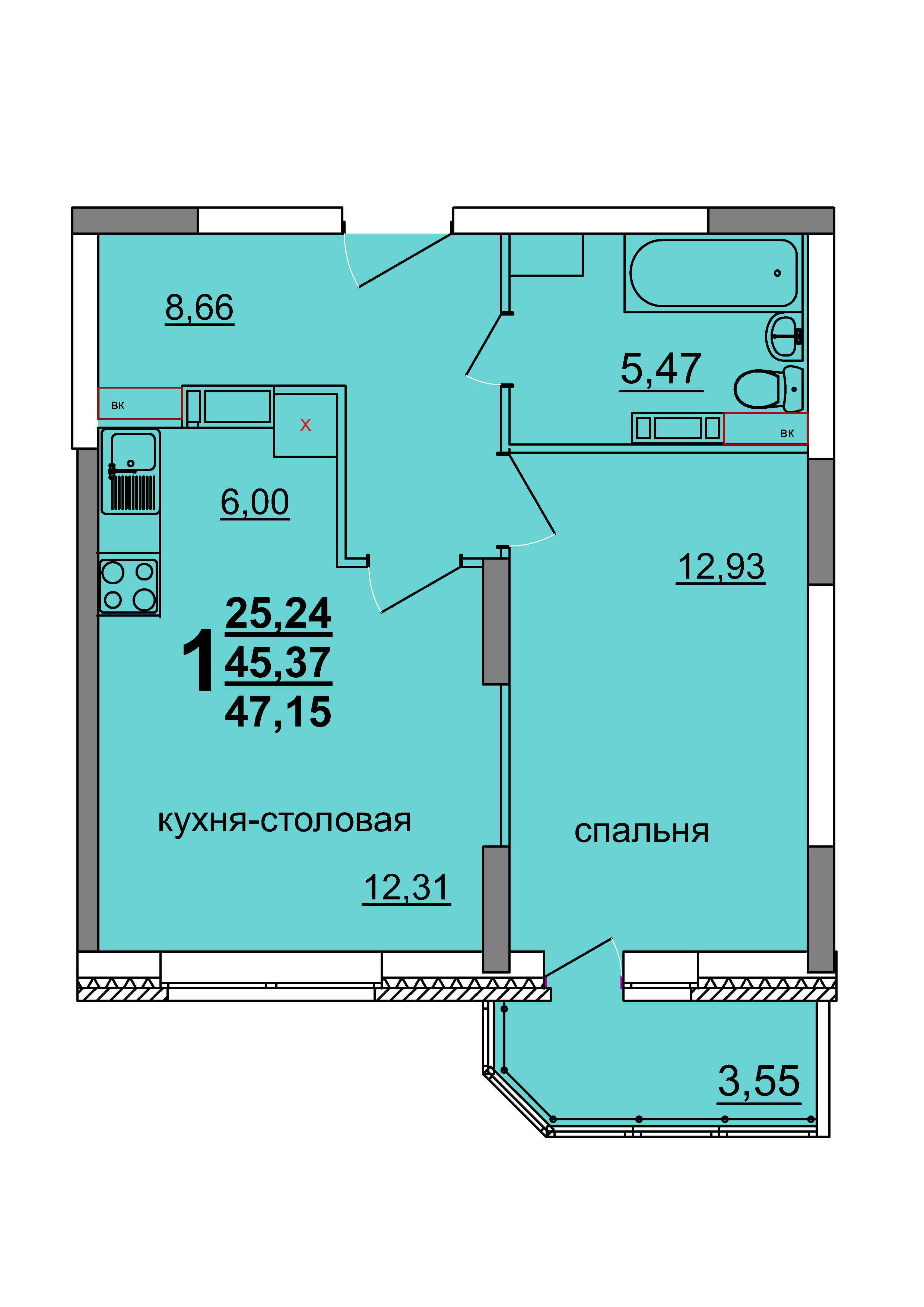 1-комн. 39,84 м2