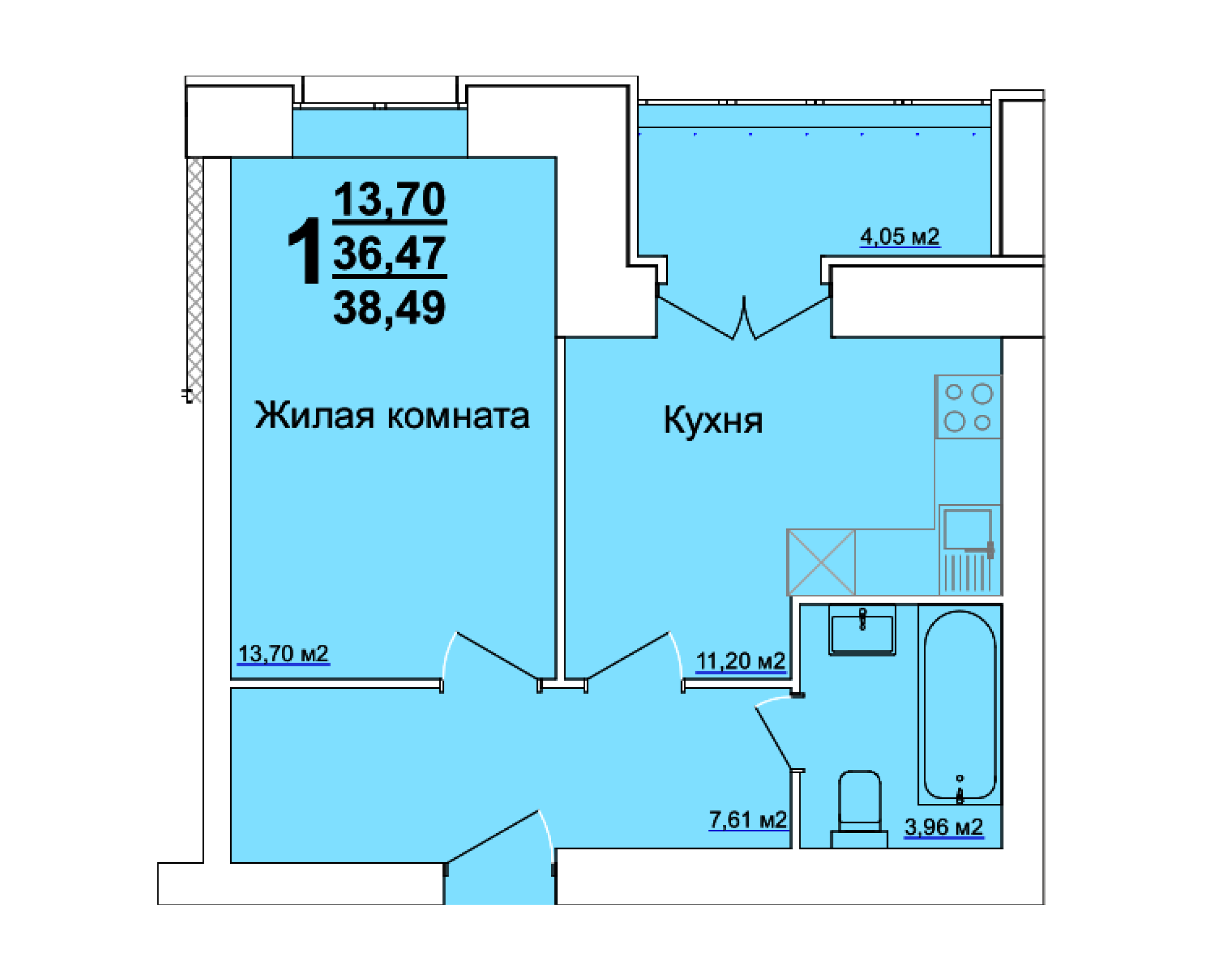 1К 38,49 м2