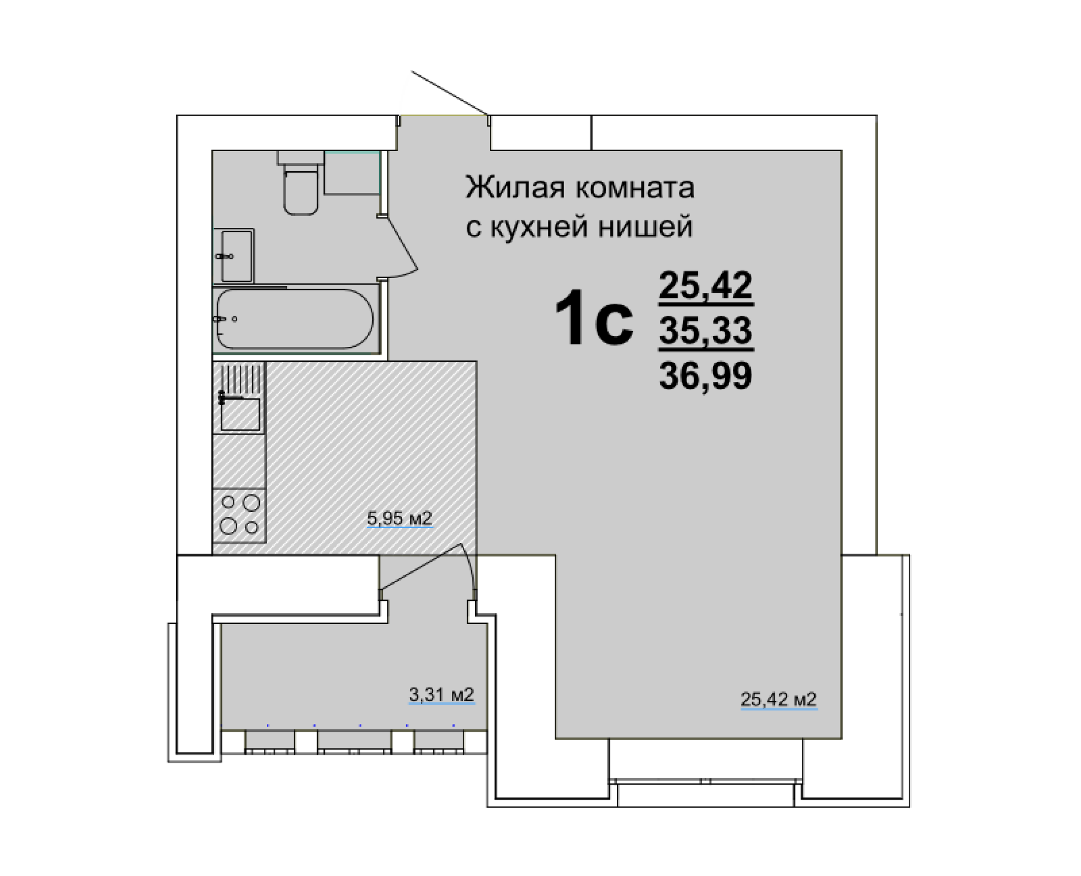 1-комн. 39,84 м2
