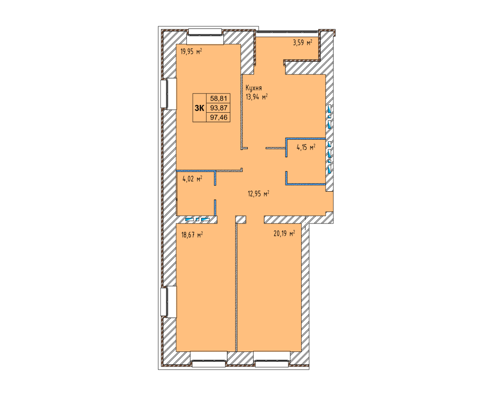3К 97,46 м2