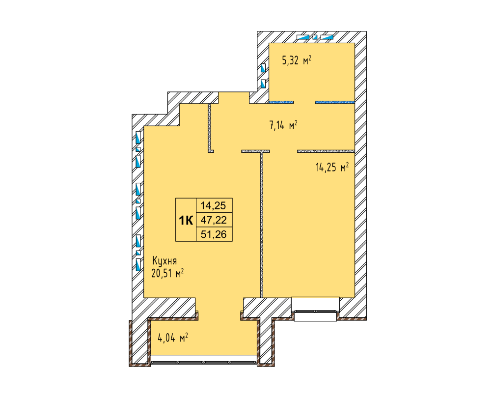 1К 51,26 м2