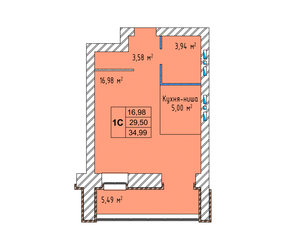 1-комн. 39,84 м2