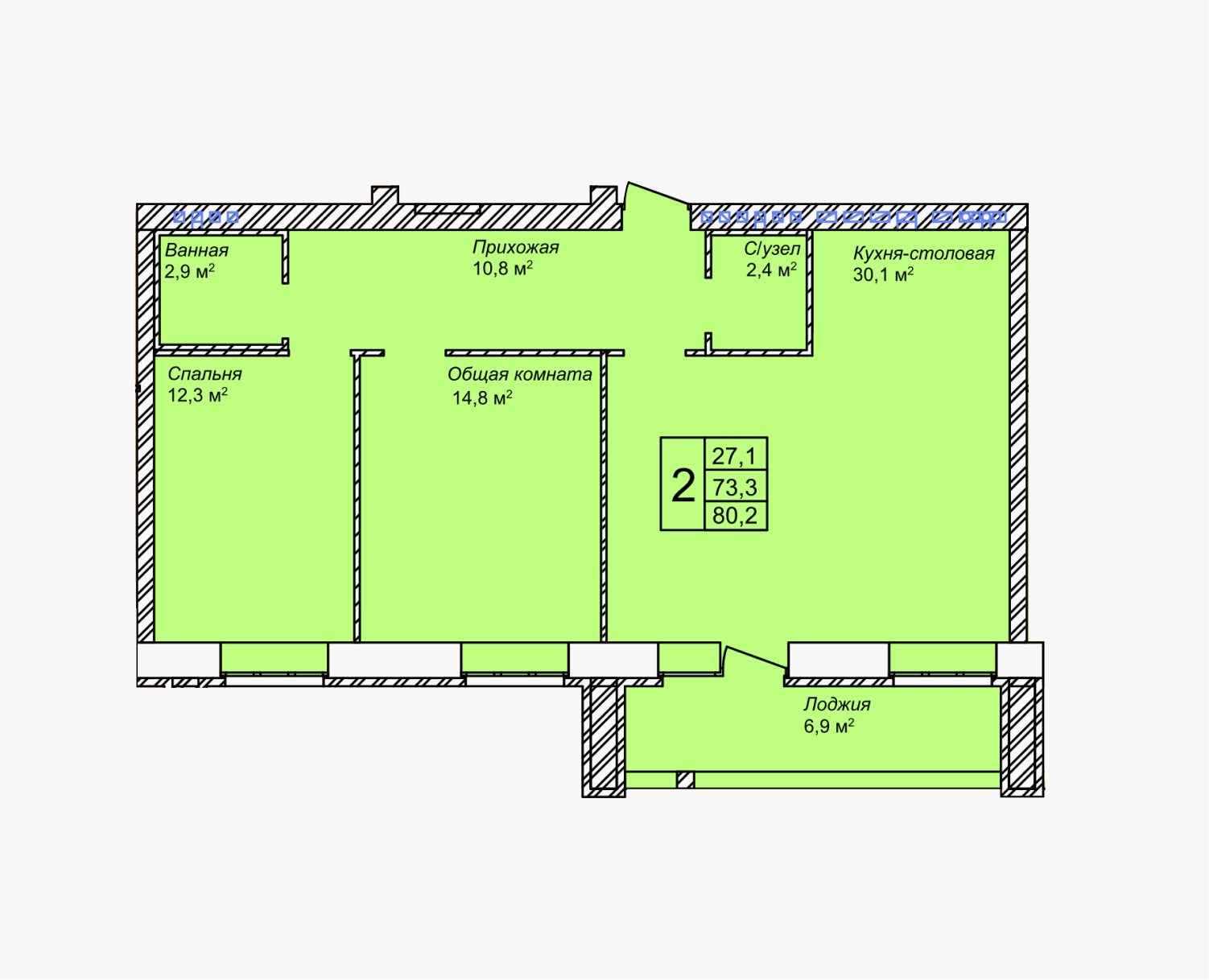 2К 80,2 м2