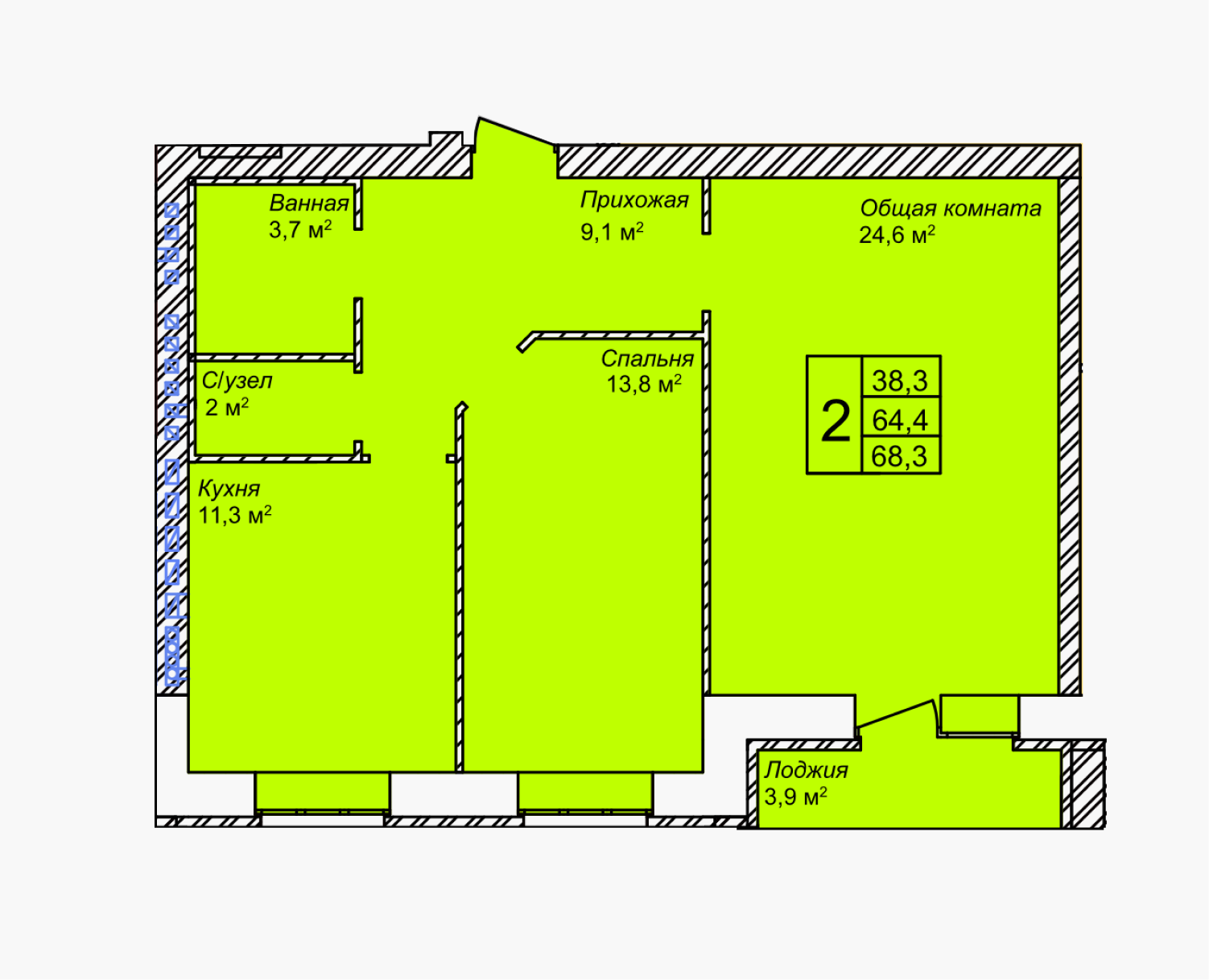 2К 68,3 м2